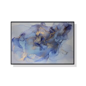 Luxe Blue and Gold Wall Art Canvas