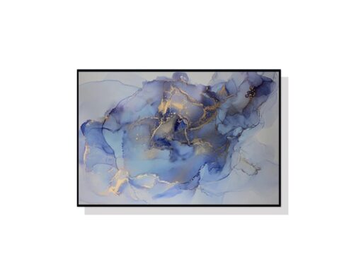Luxe Blue and Gold Wall Art Canvas