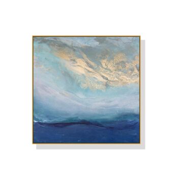 Gold and Blue Abstract Wall Art Canvas