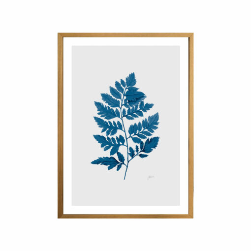 Lush-Fern-Living-in-Navy-Blue-with-Whisper-Grey-Fine-Art-Print-Tas