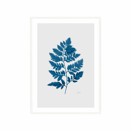 Lush-Fern-Living-in-Navy-Blue-with-Whisper-Grey-Fine-Art-Print-White
