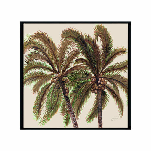 Palm-Breeze-Duo-in-Ivory-Fine-Art-Print-Black-S