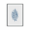 Tropical-Fine-Living-Leaf-in-Navy-Blue-with-Whisper-Grey-Fine-Art-Print-Black