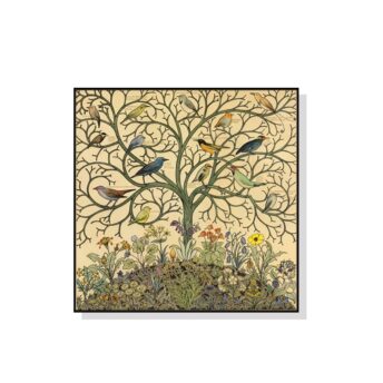 Tropical Songbirds Tree Of Life Wall Art Canvas