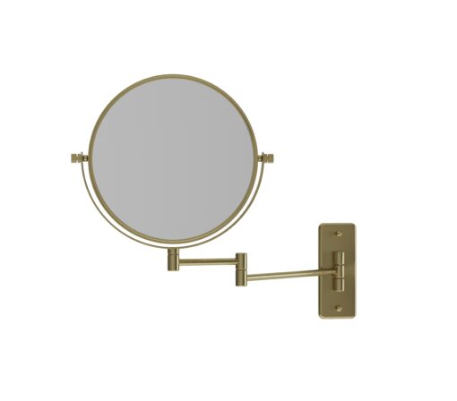 Shaving/Make Up Mirror 5x Magnification Brushed Brass