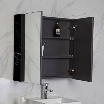 Mirrored Shaving Cabinet Glacier Black