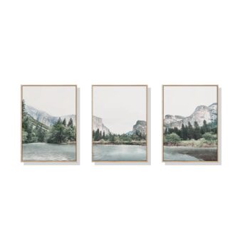 Set of 3 Yosemite National Park Wall Art Canvas