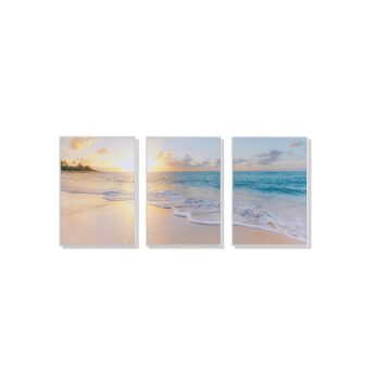 Set of 3 Ocean Sunset Wall Art Canvas