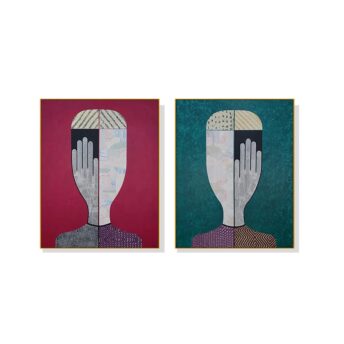 Set of 2 Abstract Man and Woman Wall Art Canvas