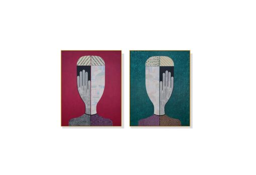 Set of 2 Abstract Man and Woman Wall Art Canvas