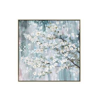 White Cherry Blossom Wall Art Canvas