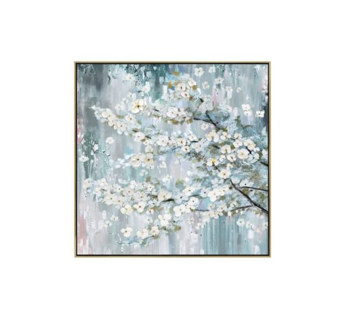 White Cherry Blossom Wall Art Canvas