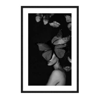 Mysterious Butterfly Lady Framed Wall Art