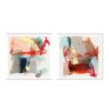 Set of 2 Multicolour Abstract Wall Art Canvas