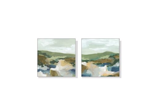 Set of 2 Mountain Abstract Wall Art Canvas