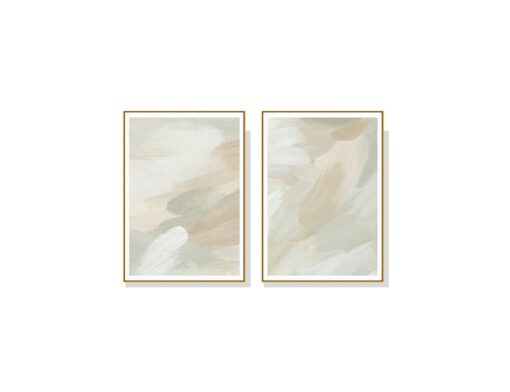 Set of 2 Abstract Brush Texture Wall Art Canvas