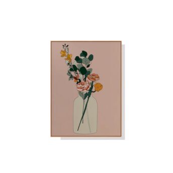 Vintage Boho Flower and Vase Wall Art Canvas