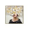 Woman with Flower Head Wall Art Canvas