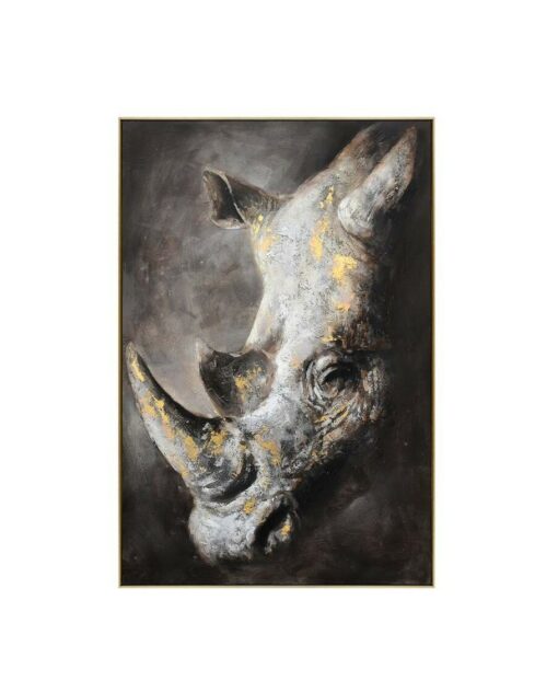Hand Painted Rhinoceros Wall Art Canvas