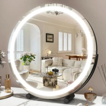 Round LED Makeup Mirror Bedroom Tabletop