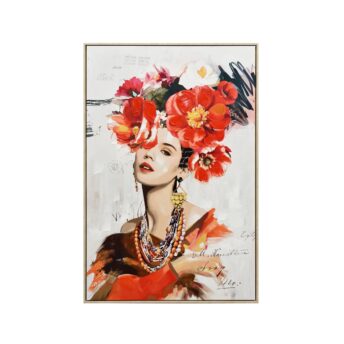 Woman with Floral Headdress Wall Art Canvas