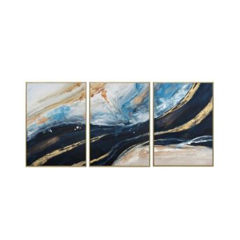 Set of 3 Hand Painted Modern Abstract Wall Art Canvas