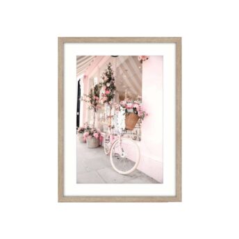 Retro Bike with Flowers Framed Wall Art