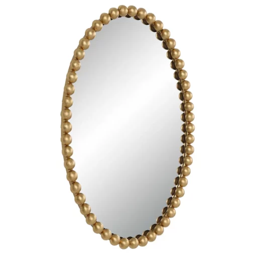 Esther Oval Wall Mirror Gold 51cm x 76cm - Image 2