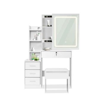 Dressing Table LED Mirror with Stool
