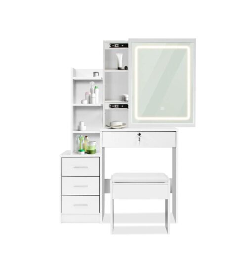 Dressing Table LED Mirror with Stool
