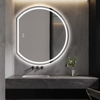 Frosted Left Cut Moon LED Wall Mirror