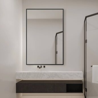 Rectangular Black Framed Full Length Mirror